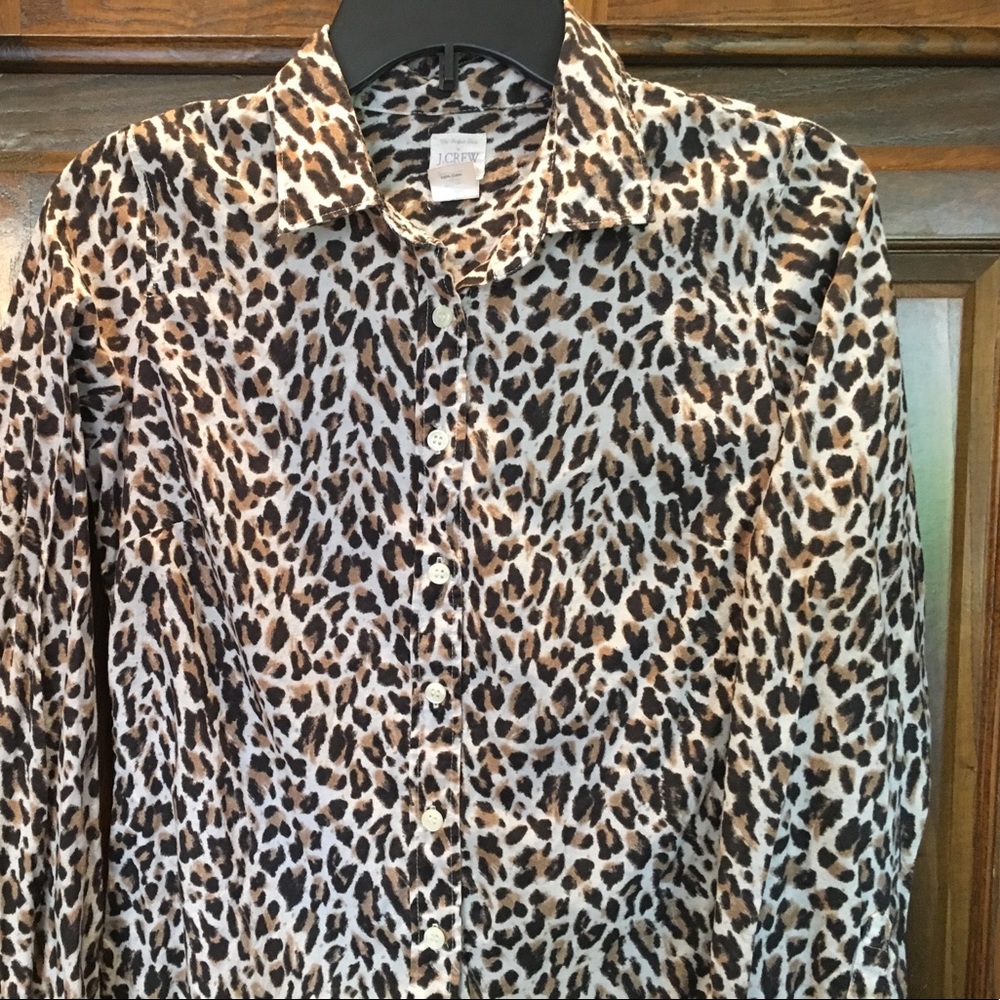 JCrew leopard print blouse